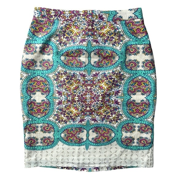 Maeve Anthropologie Women’s Floral Paisley Multicolor Linen Blend Skirt, Sz 0 - Picture 1 of 10